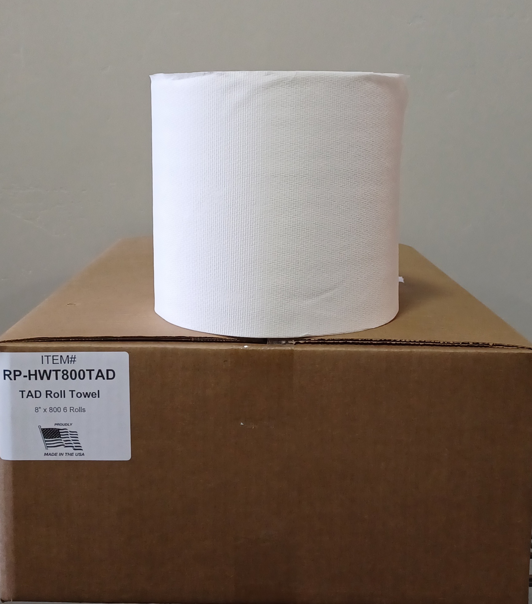 Royalty TAD Premium White Roll Towel 8"x800', 6/cs